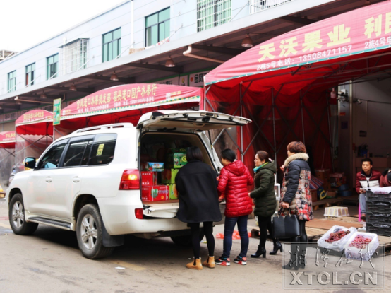 市民相約到湘潭金陽(yáng)城買水果（記者 李蓓 攝）